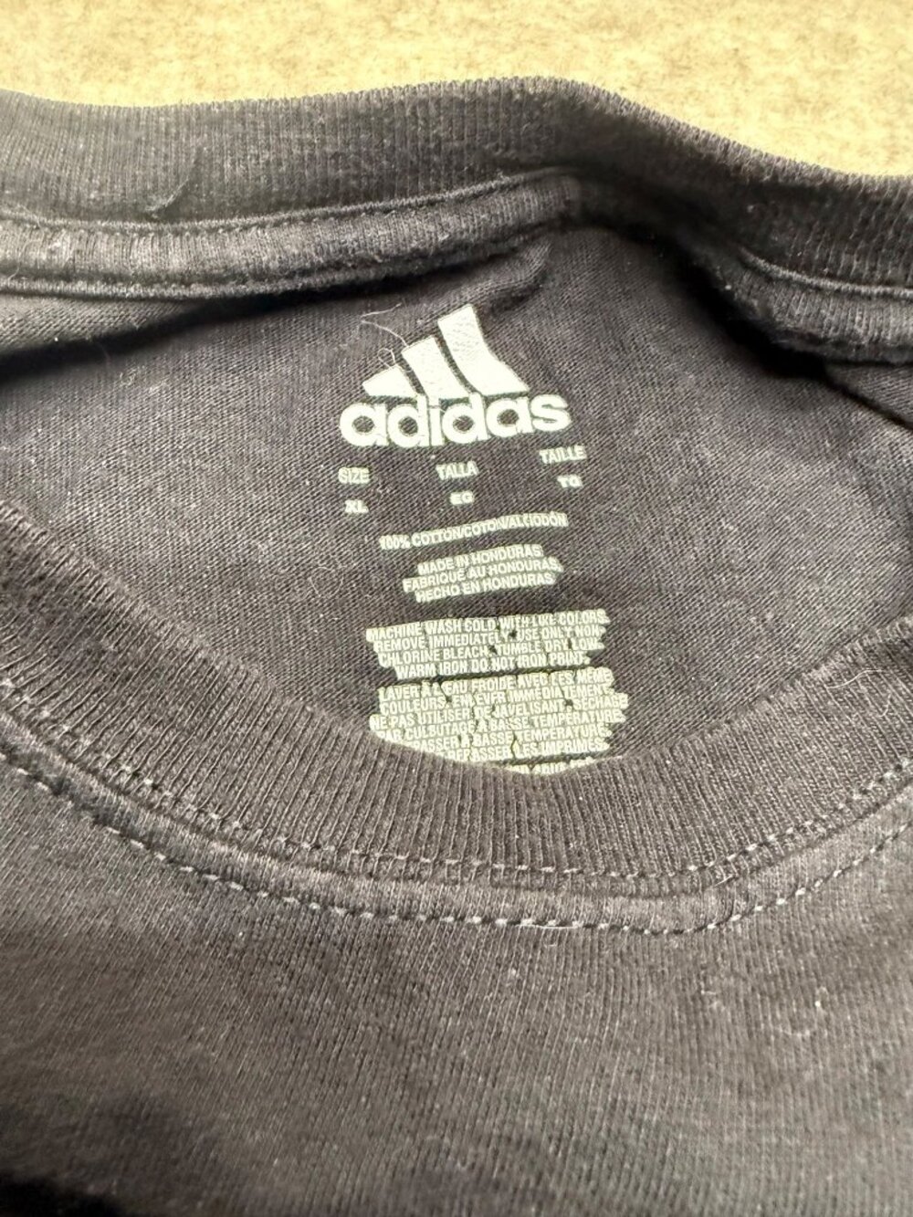 Adidas Black Three Stripe Logo Crewneck Short Sleeve Men's T-shirt XL - Picture 4 of 5